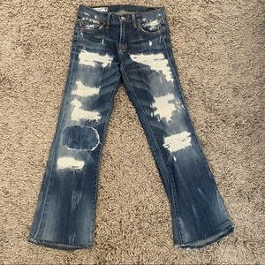 Red Engine Vintage Denim Jeans Crop Flare